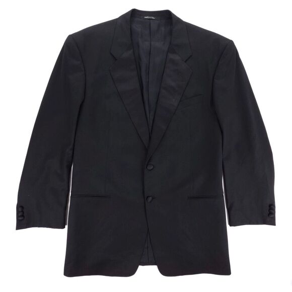 ARMANI COLLEZIONI Tuxedo Jacket Pleated Pants Formal Suit Set Black Old Money - Picture 4 of 16